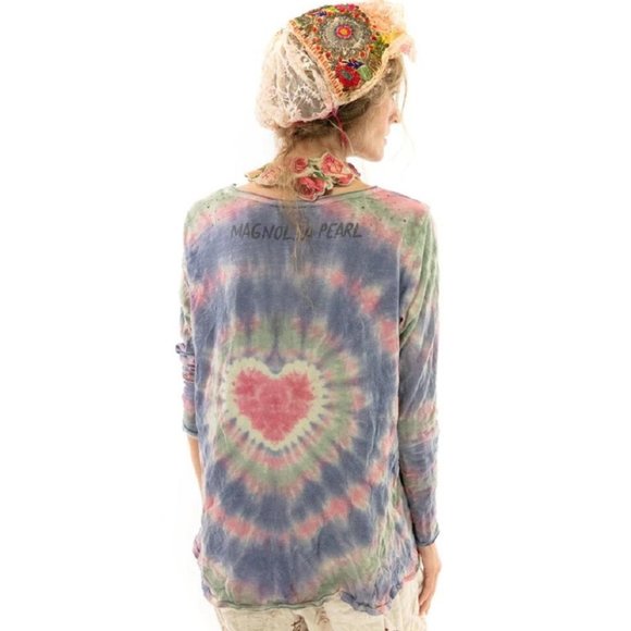 Magnolia Pearl Top Tee Tie Dye Love Applique Dylan T Shirt - Picture 4 of 11